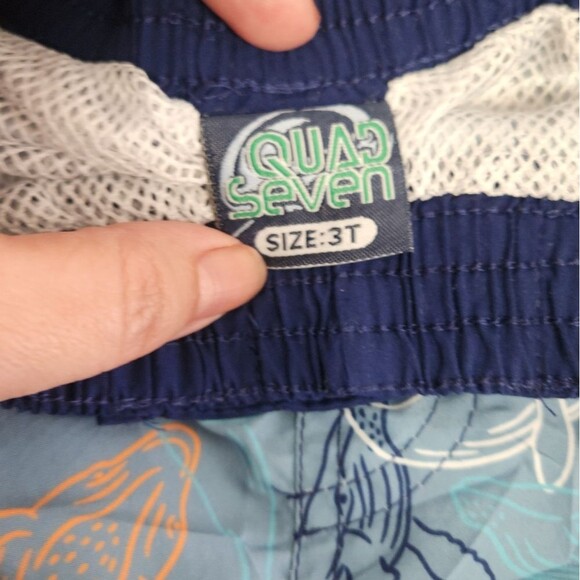 Quad Seven 2 piece swim set boys 3T blue graphic whales NWT - Picture 6 of 8